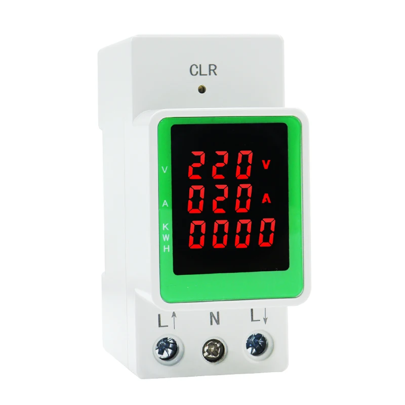 Led Ampèremeter V A Kwh 100a Huidige Spanning Din Rail Elektriciteitsmeter Wattmeter 220V Digitale 99999.9kwh