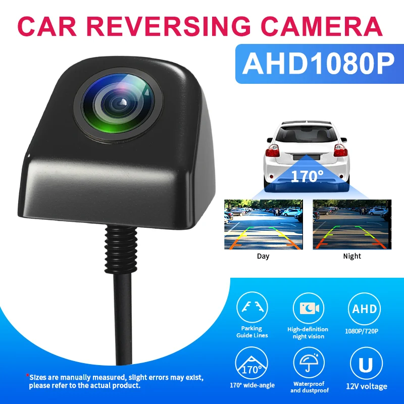 170 °   AHD 1080P Weitwinkel-Rückfahrkamera für Autos, Full HD Rückfahrkamera mit Nachtsicht und Fischaugenobjektiv