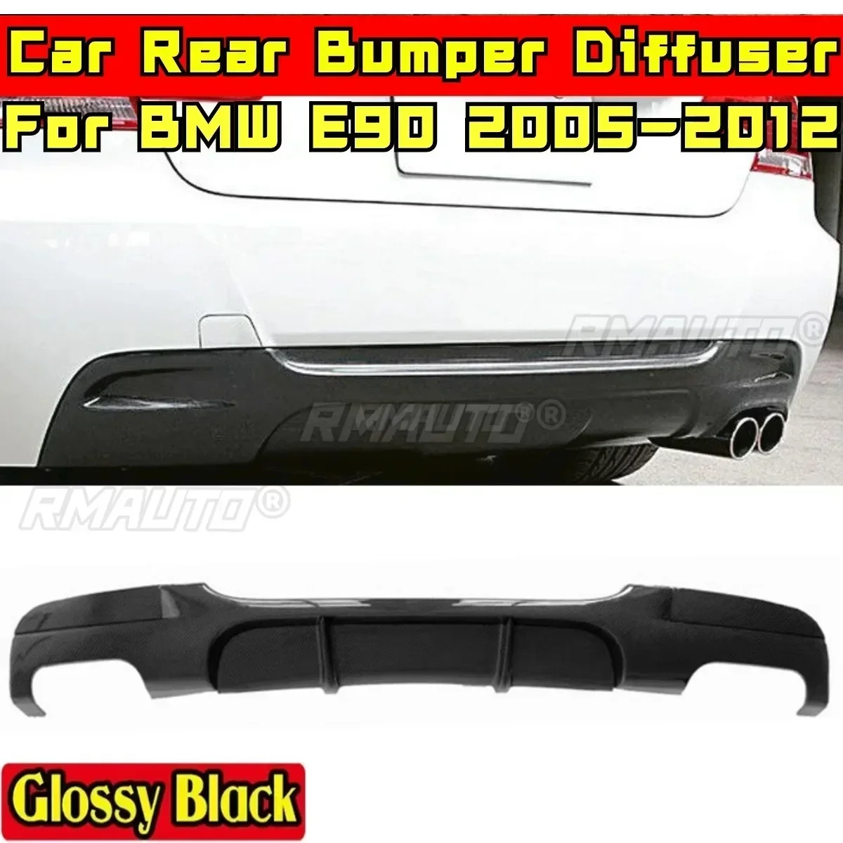 

E90 Rear Bumper Diffuser Glossy Black MP Style Rear Bumper Splitter Spoiler Car Accessories For BMW E90 2005-2012 Body Kit