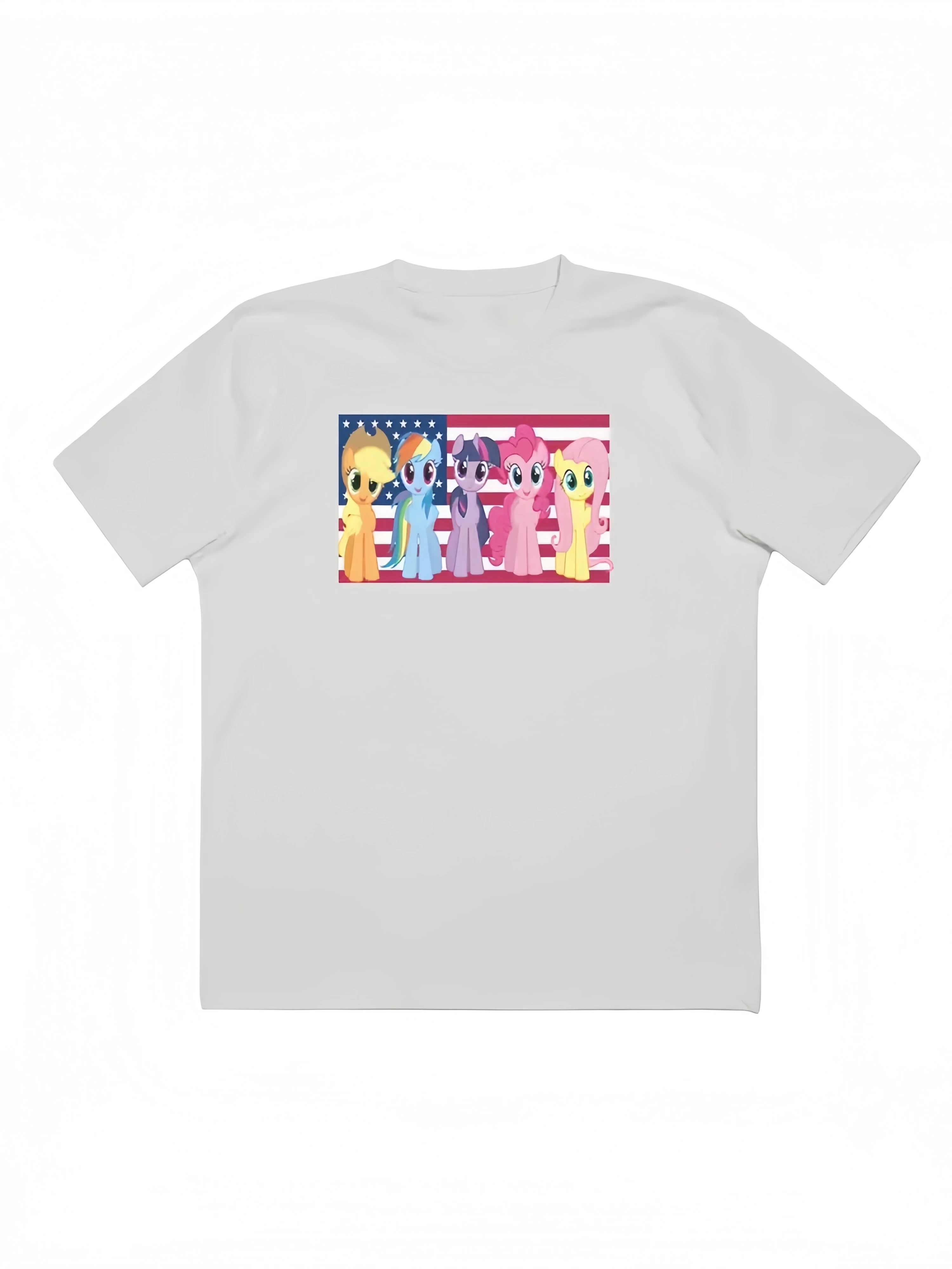 

2025-26 летняя детская футболка унисекс с рисунком My Little Pony из 100% хлопка с принтом Hasbro, свободная повседневная дышащая футболка