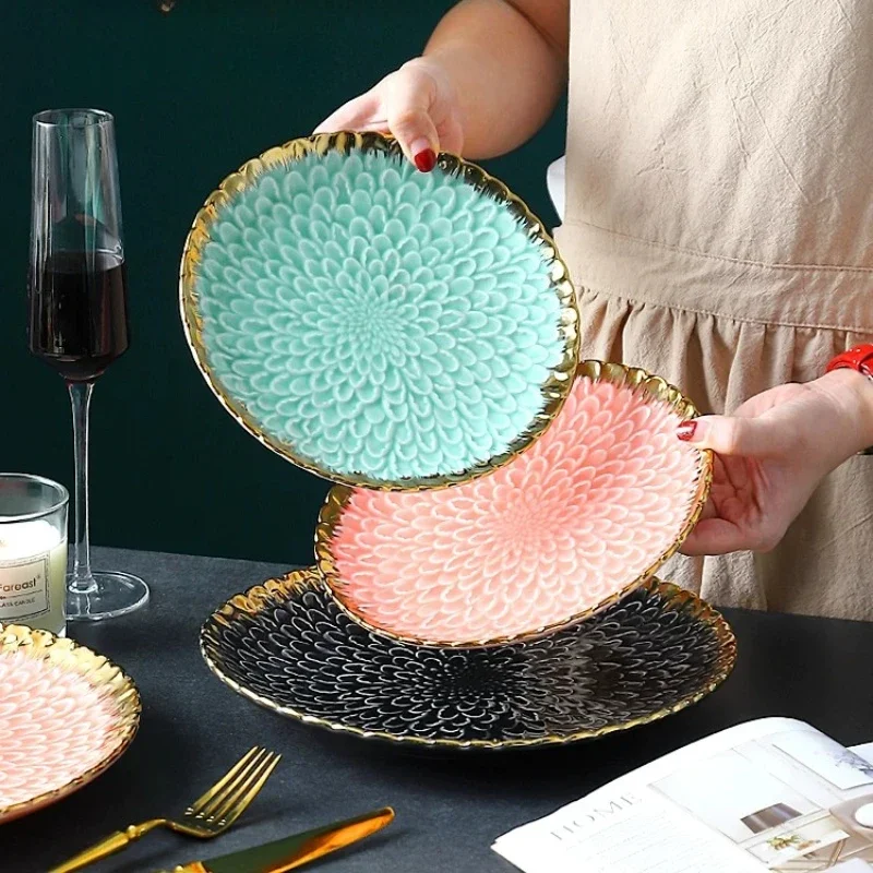 European-style good-looking ceramic plates, household tableware, high-end restaurants, special fruit plates