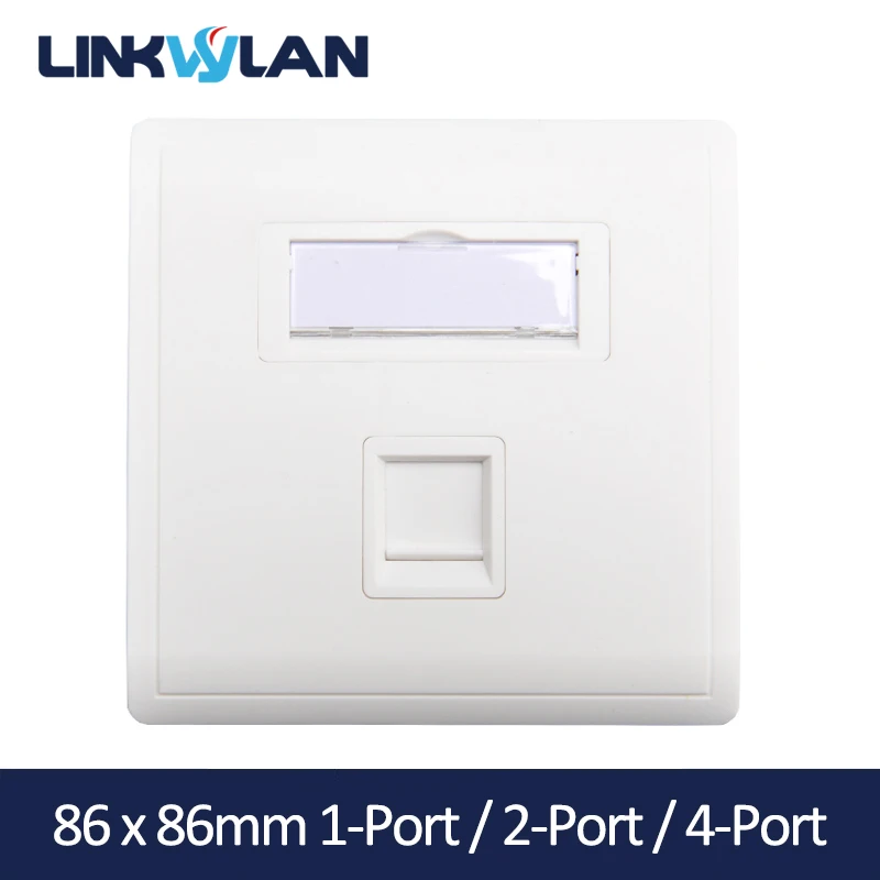 

Linkwylan 86x86mm Single Port 1port Face Plate / Wall Plate - Wall Mount for Installation with RJ45 & RJ11 Keystone Jacks