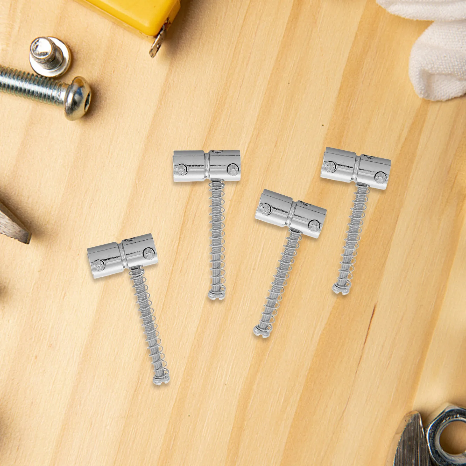 

4Pcs Silver Bass Bridge Saddle Four-String Guitar Replacement Parts Bridge Nut Tailpiece for Smooth Stable Playability Electric