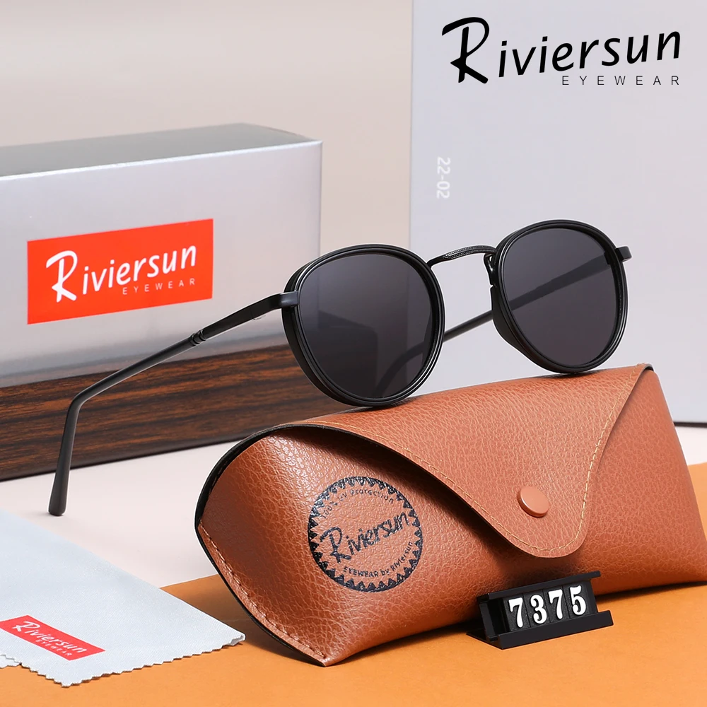 النظارات الشمسية الرجعية المستديرة الرجال الاستقطاب الفاخرة تصميم النظارات النساء النظارات اكسسوارات عالية الجودة نظارات للقيادة UV400 #1