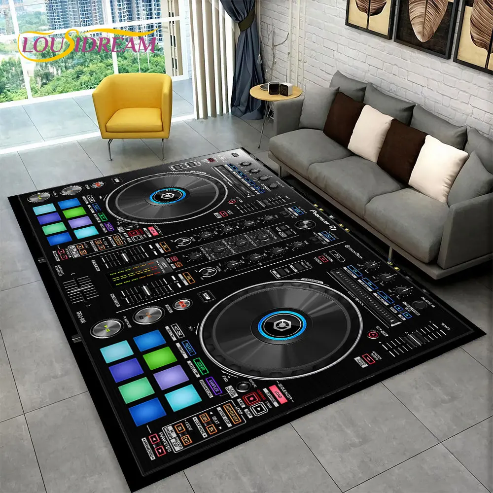 3D DJ Music Screen Keyboard Area Rug,Carpet Rug for Living Room Bedroom Sofa Doormat Hallway Decor,Sport Yoga Non-slip Floor Mat