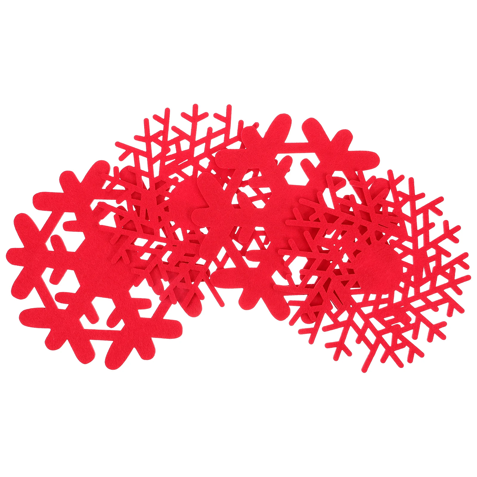

4Pcs Snowflake Coasters Cloth Heat Insulated Anti-Scald Cup Mat Christmas Party Tabletop Decor Heat Insulation Mat