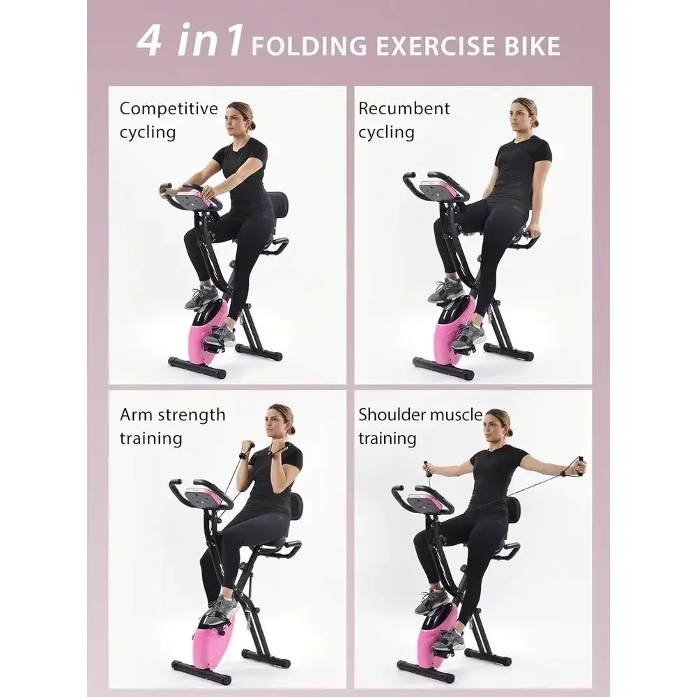 4-in-1 Recumbent and Upright Exercise Bike with 16 Magnetic Resistance Levels for Home Workouts