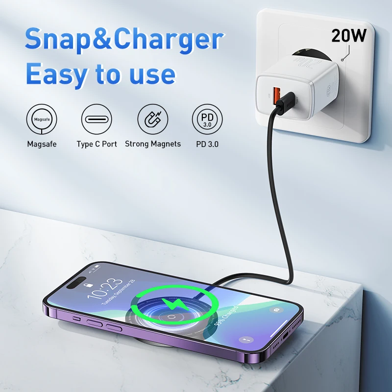 Baseus 15w magnetische kabellose ladegeräte für iphone 14 qi kabelloses ladegerät schnell ladegerät für iphone 16 15 14 mini telefon ladegerät