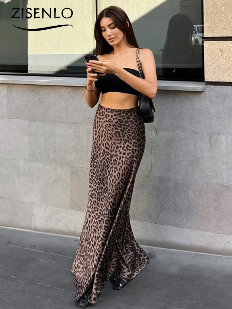 Skirts for Women Summer Fashion New Leopard Print Sexy Package Hip Fishtail Skirt Trailing Half-body Women's Skirt Streetwear