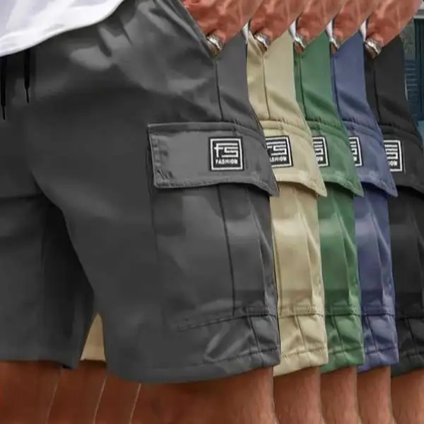 

Men's Casual ort Pants 5 Pieces Set Comfortable Elastic Waist Ci Walk Long Pants Triple Polyester Fiber Spring Season