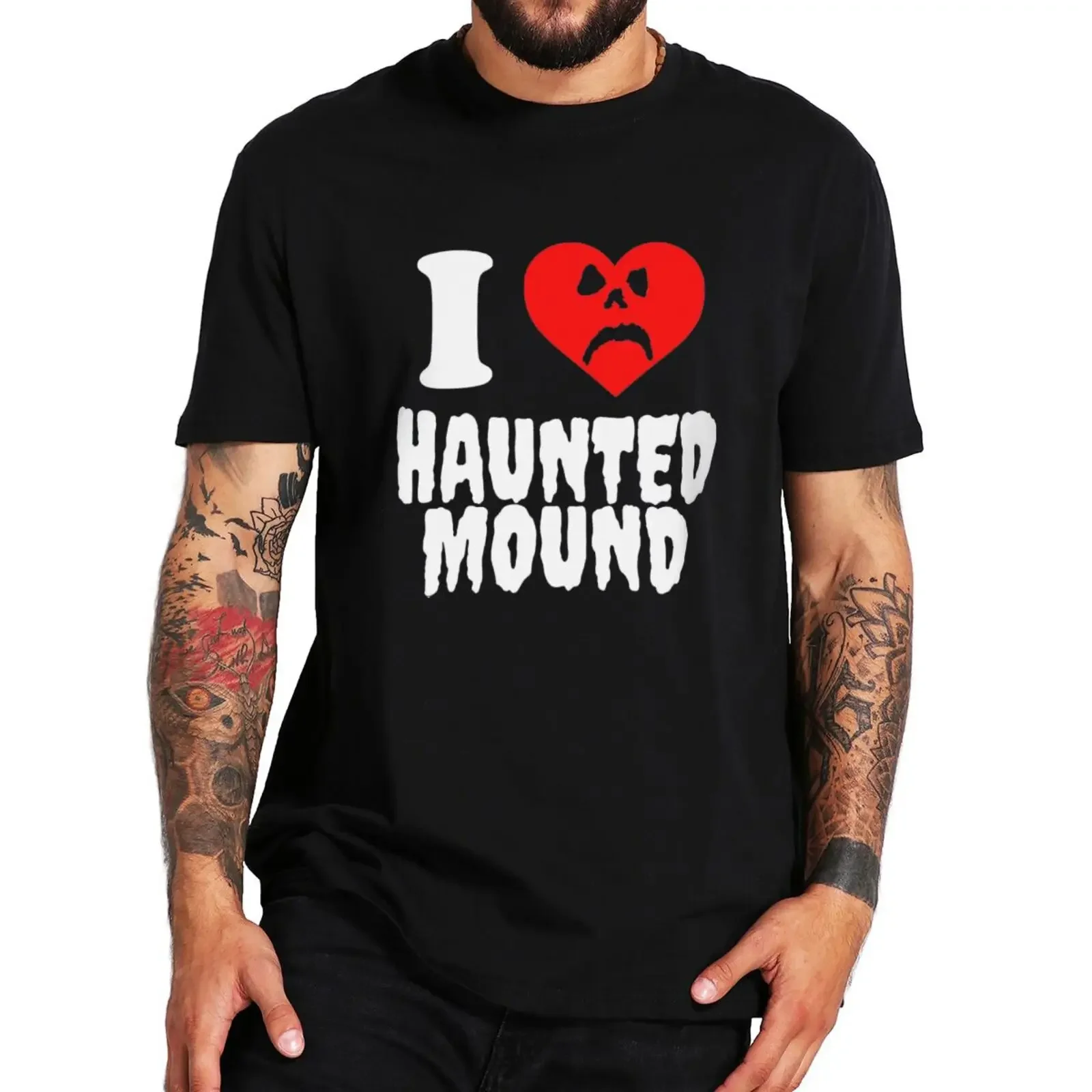 Popular Trend Heart Shape Unisex Cotton Short Sleeve Sematary I Love Haunted Mound T Shirt graphic t shirts harajuku streetwear