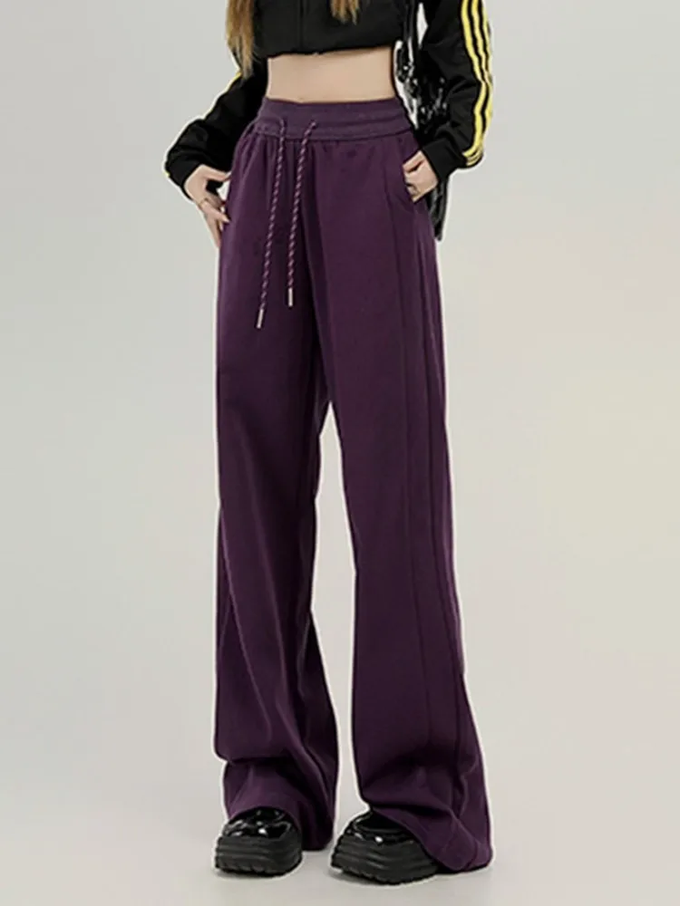 

ZHISILAO New Cargo Pants Women Casual High Waist Wide Leg Straight Trousers Autumn 2024