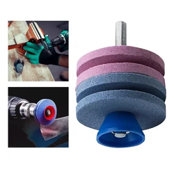 Lawn Mower Sharpener Universal Grinding Drill Tool Double-layer Wheel Blade Faster Knife