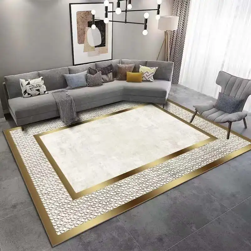 

Luxurious Gold Large Carpets for Living Room Europe and America Villa Hall Carpet Decoration Sofa Rug Non-slip Coffee Tables Mat