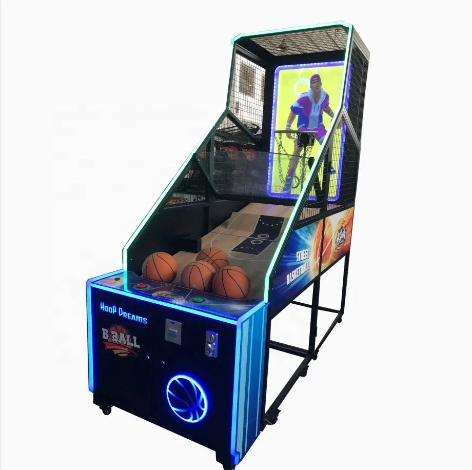 street basketball shooting game machine hoop dream basketball with 55 inch monitor and 3D animation for game machine center