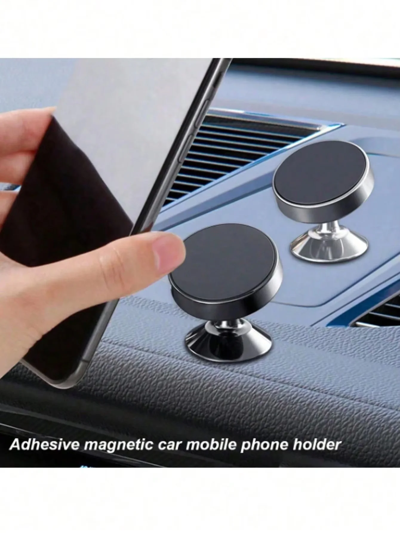 2/1pcs Alloy Magnetic Car Phone Holder, Universal Dashboard Phone Mount, 360° Rotatable, Compatible With Apple, Etc.