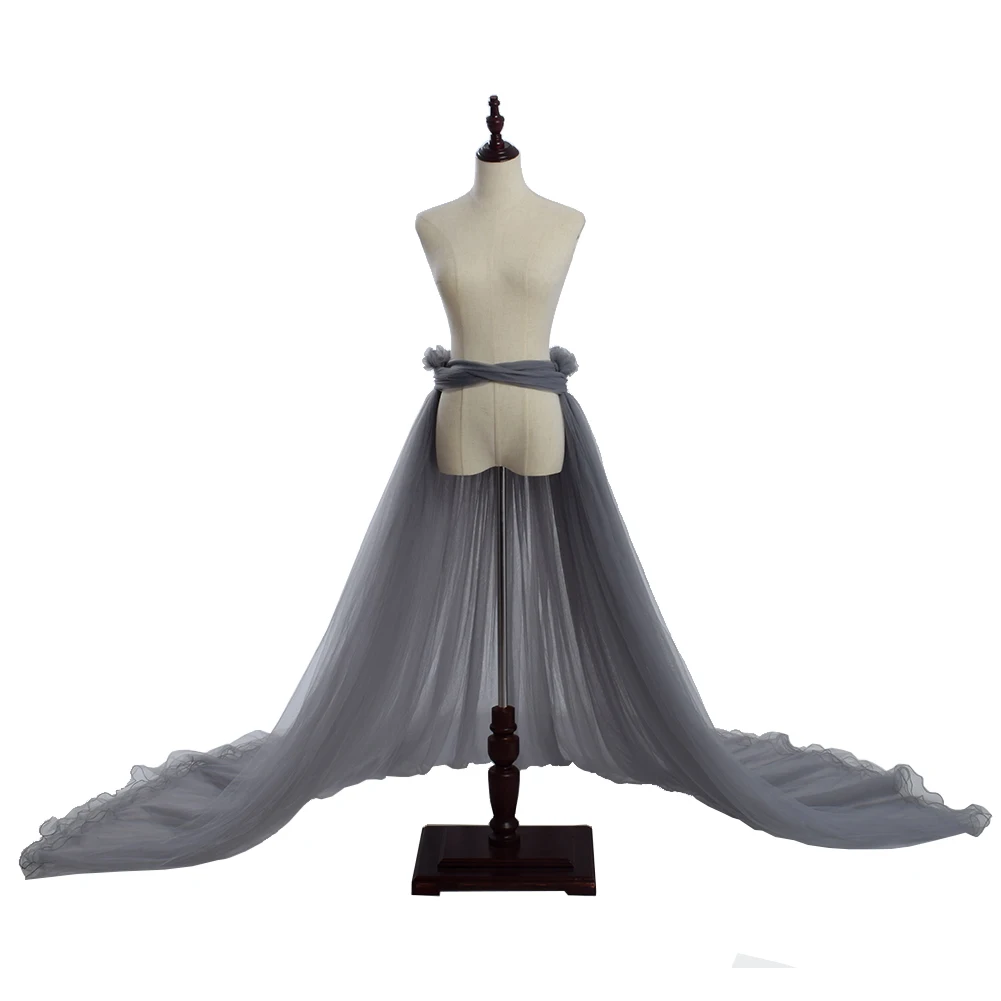 النساء 5-Layers تول توتو قطار طويل التنانير حفل زفاف كوكتيل حفلة موسيقية ضمادة شبكة فستان ماكسي