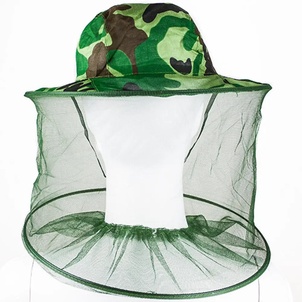 Camouflage Green Bucket Hats Fishing Men Outdoor Mosquito Insect Bee Net Mesh Head Face Cover Hat Fishing Apparel