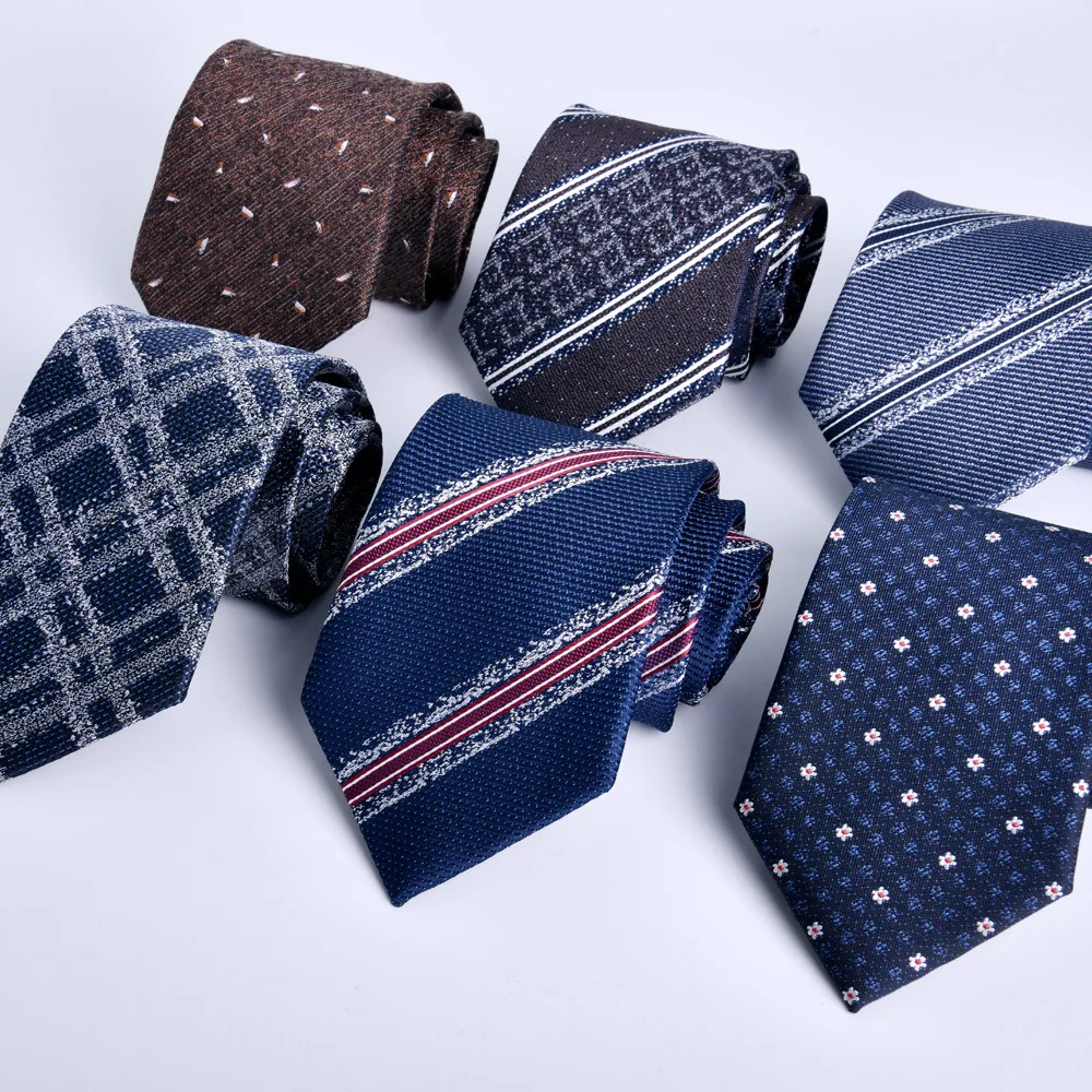 

New 8cm Men Ties Premium Quality Navy Stripe Tie Business Neckties Wedding Accessories Corbatas De Hombres 2023