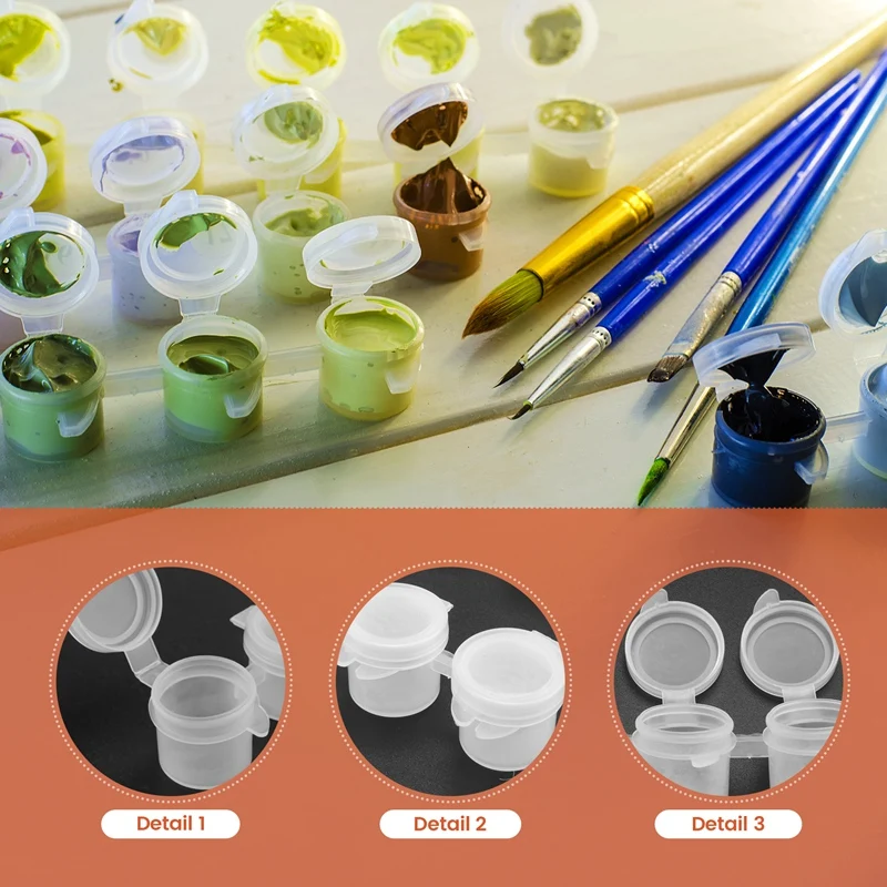 SR-30 Strips Empty Paint Strips Paint Cup Pots Storage Containers Painting Arts Crafts Supplies (5Ml/30Pc)