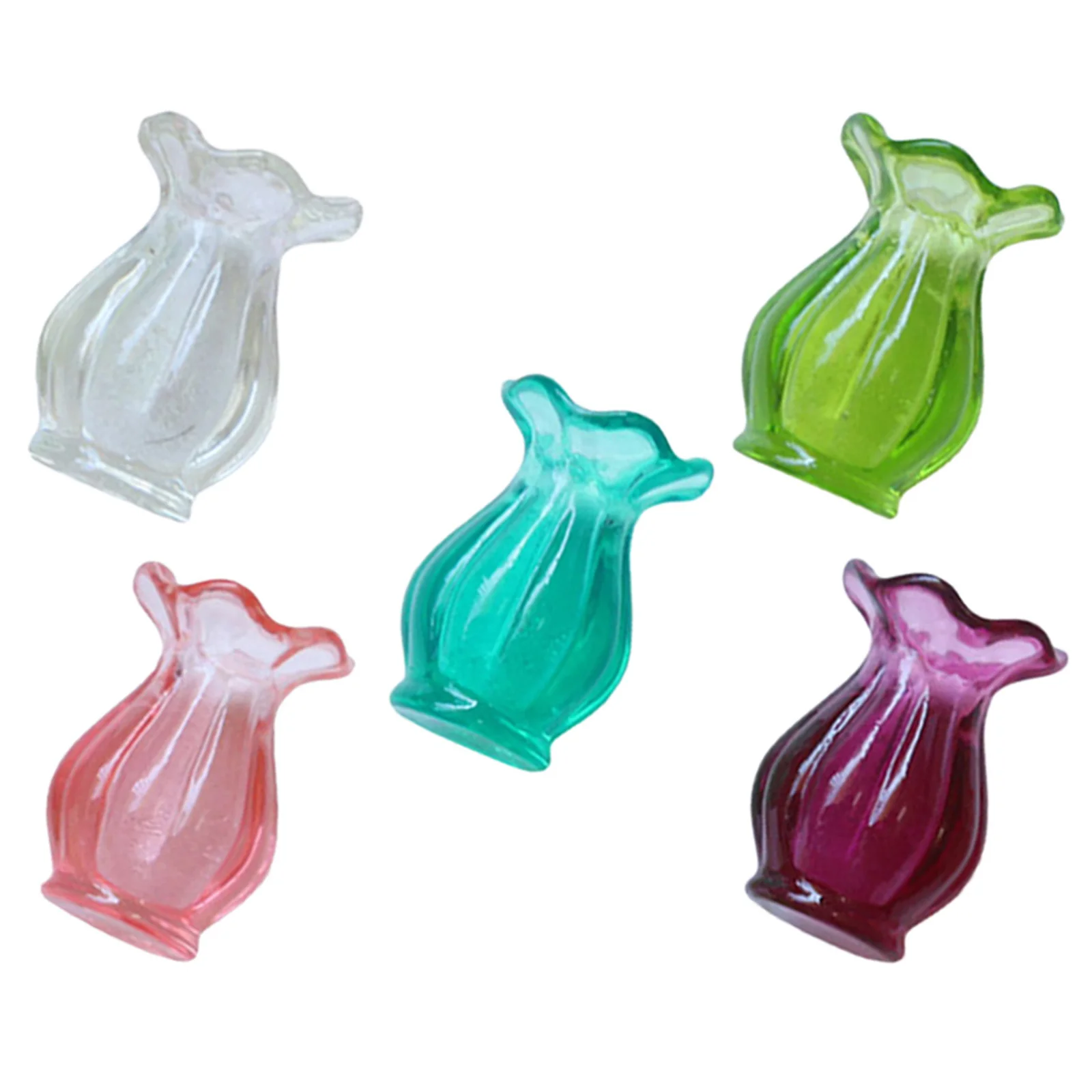 مجموعة مزهرية مصغرة مكونة من 5 قطع من مادة الراتنج المزخرفة المصغرة، آمنة ومتينة، مثالية لسطح الطاولة وديكور المنزل، شخصيات راتينج صغيرة