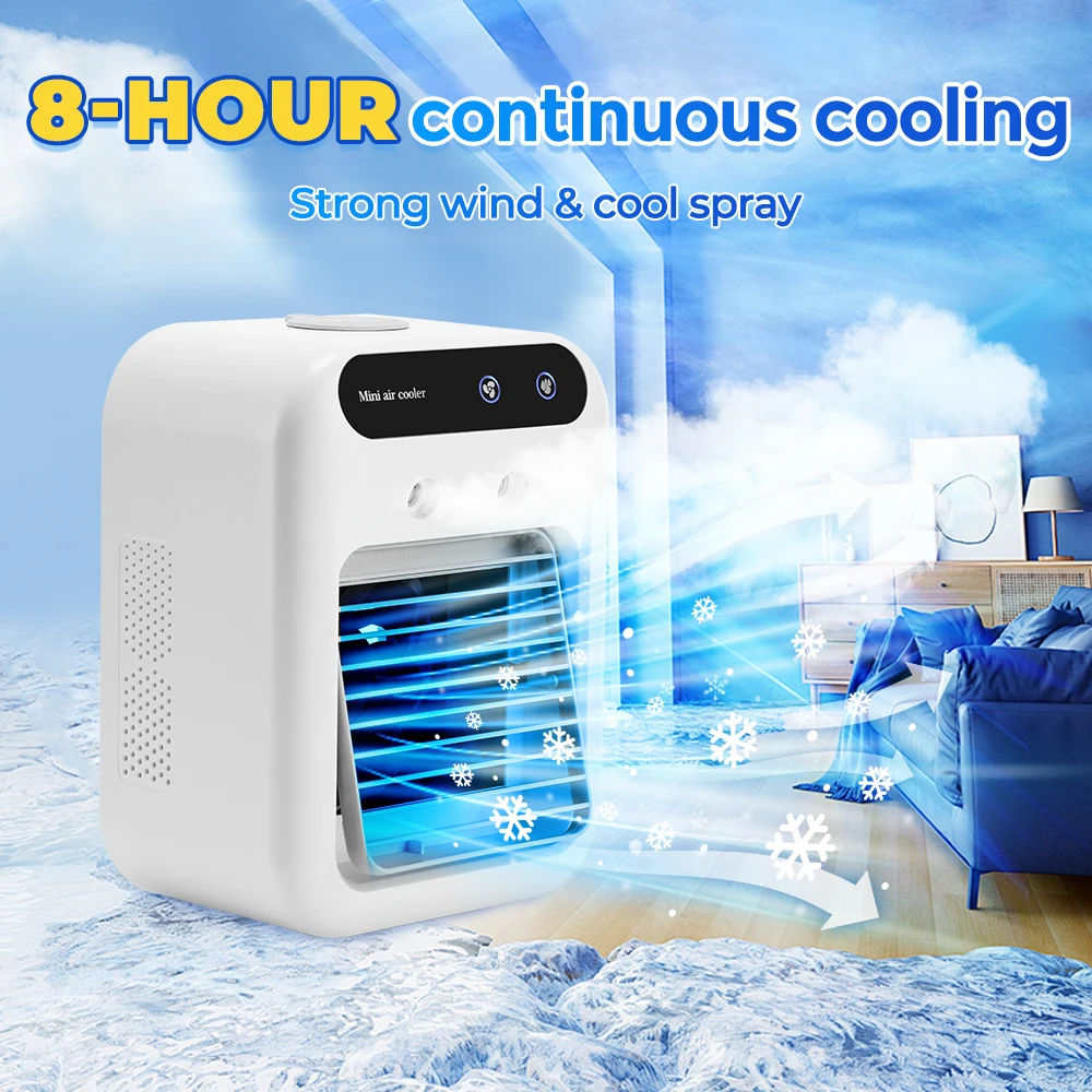 Portable Humidifier Fan AIr Conditioner Household Small Air Cooler Hydrocooling Portable Air Adjustment For Office 2 Speed Fan