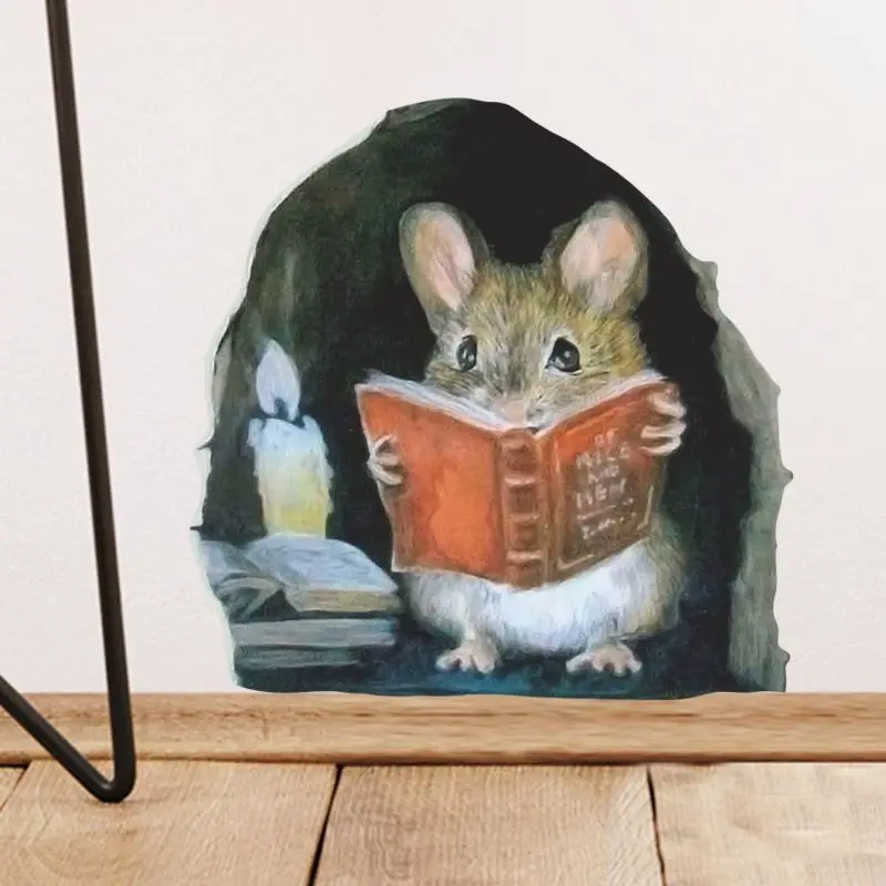

Cute Little Mouse 3D Wall Sticker, Living Room Home Decoration Mural, Bedroom Wallpaper, Detachable Cartoon Funny Mouse Sticker