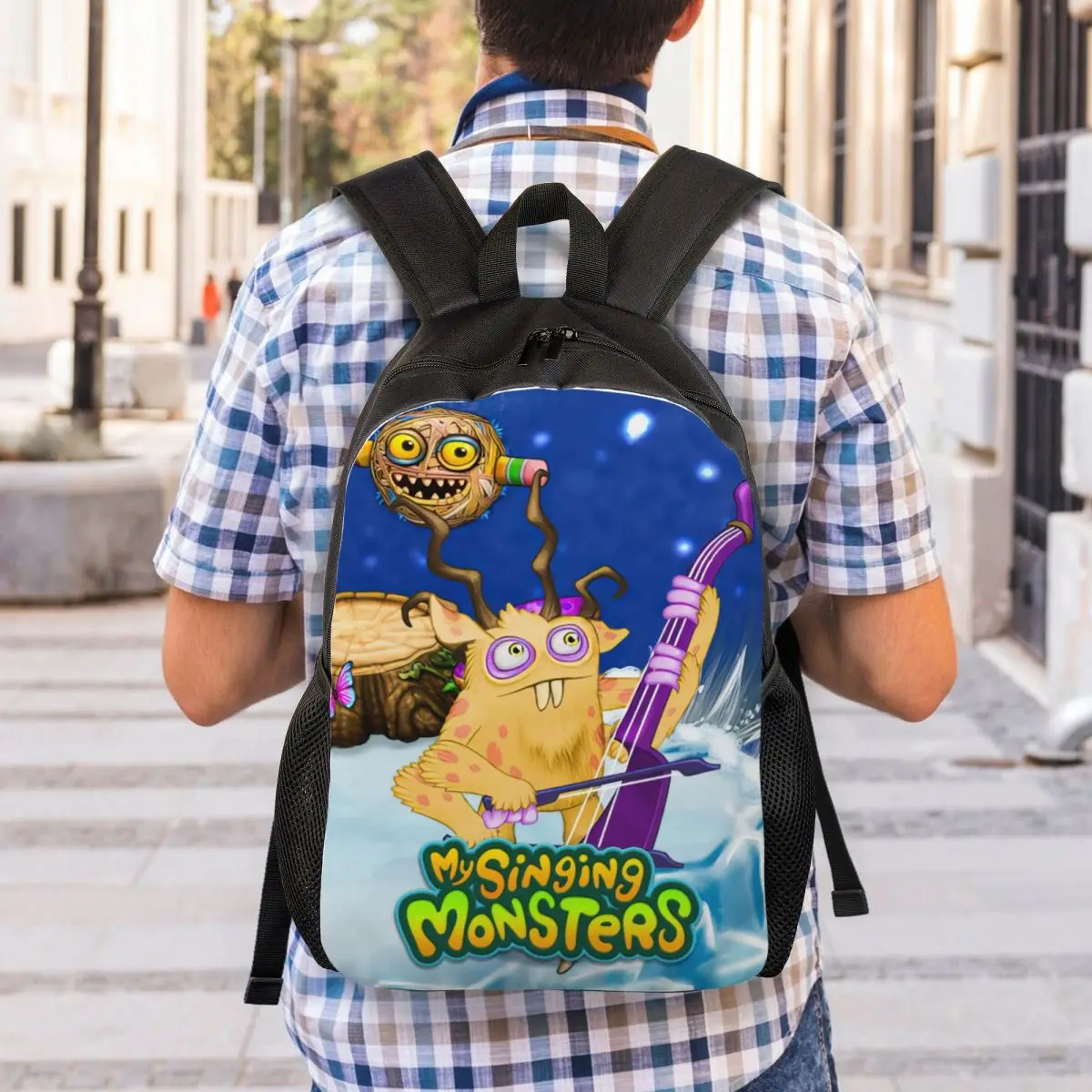 بلدي الغناء وحوش ألعاب الفيديو السفر على ظهره النساء الرجال مدرسة الكمبيوتر Bookbag كلية طالب Daypack حقائب