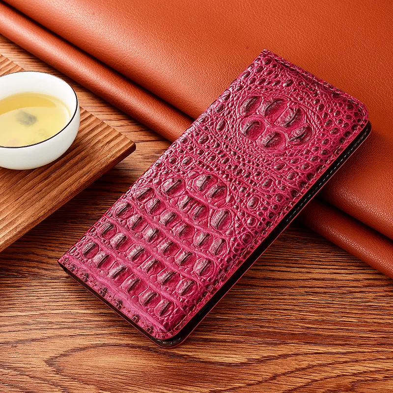Crocodile Genuine Leather Case for XiaoMi Redmi Note 3 4X 5 6 7 8 8T 8 9 9s 9T Pro Max Cowhide Magnetic Cover