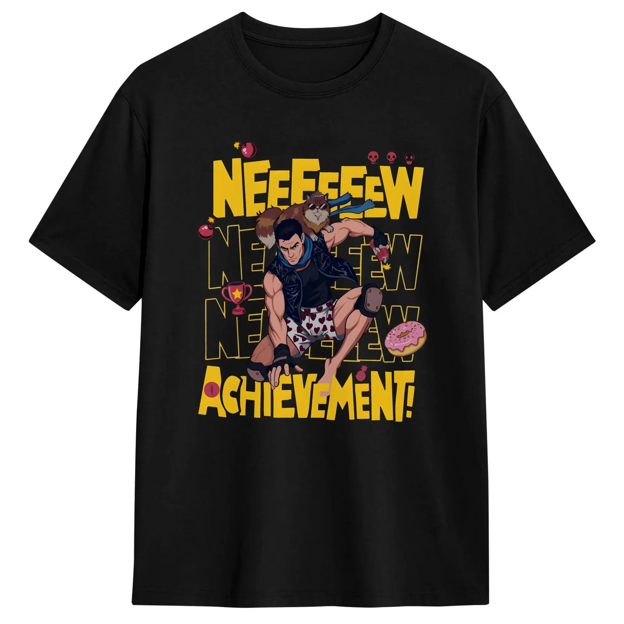 Oversized T Shirt Summer Dungeon Crawler Carl New Achievement Pose T Shirts 100 Cotton Tee Shirt for Men Short Sleeve Clothing