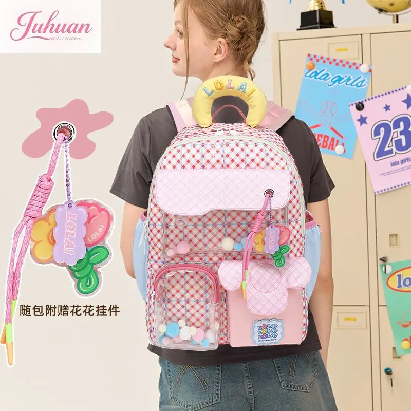 Japanese Original College Style Plaid Sweet Schoolbag Girl College Student Ltabag Large Capacity Backpack Computer Bag for Women