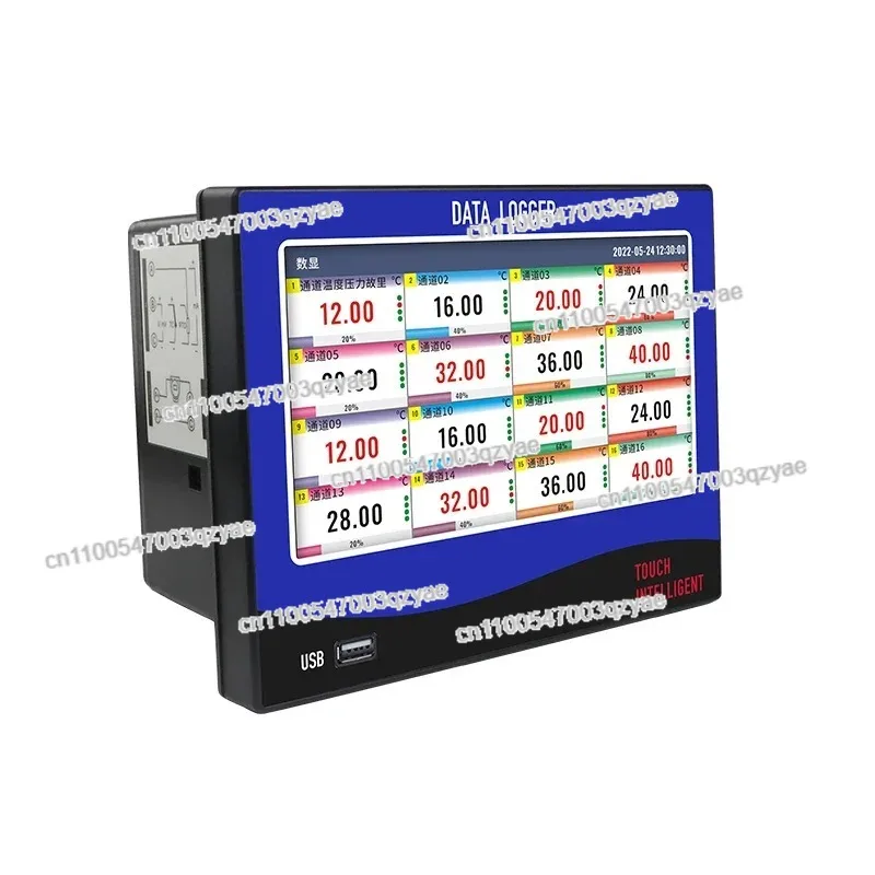 

7-Inch Touch Screen Multi-channel Temperature Recorder Voltage, Current and Humidity Real-time Curve Monitoring Detection