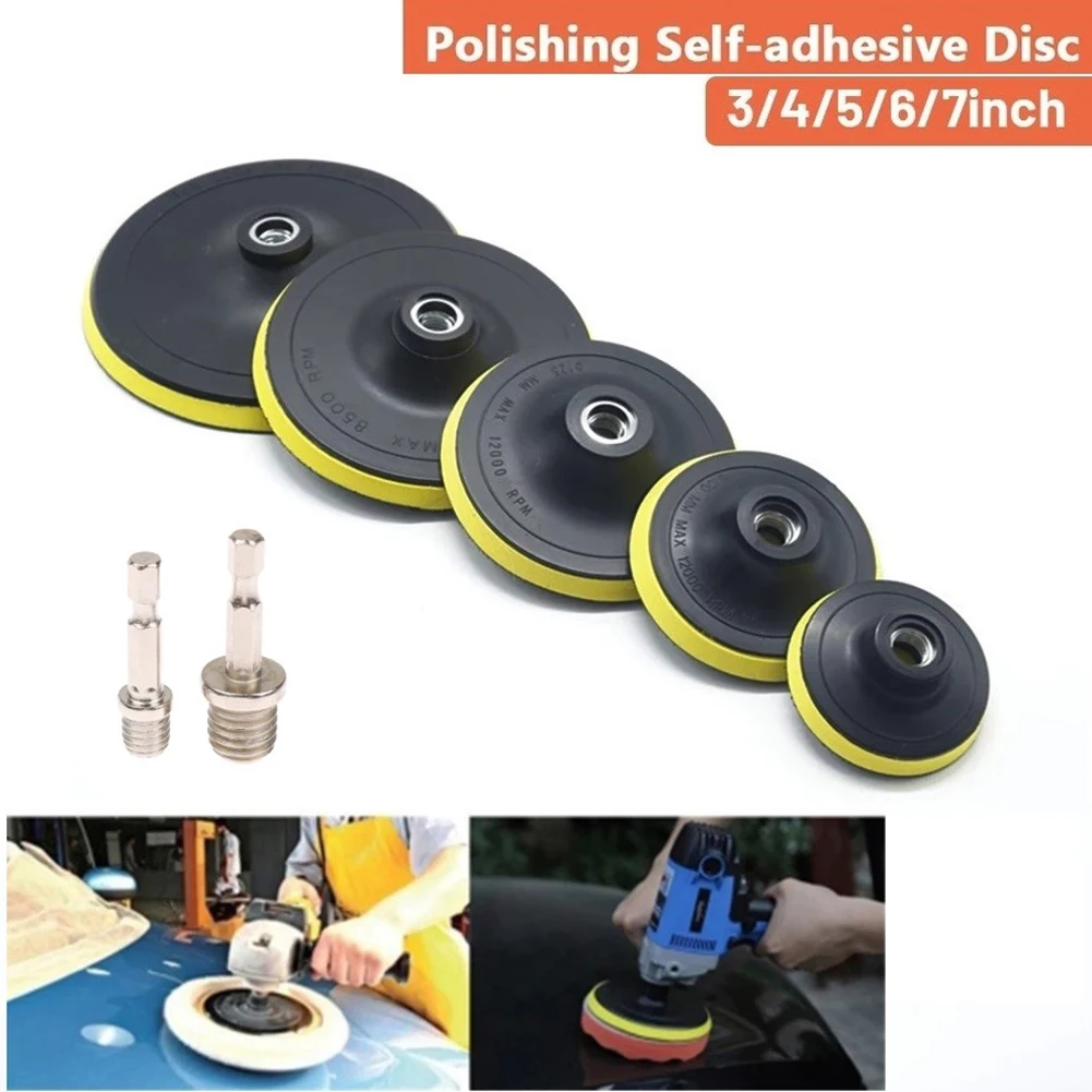 3/4/5/6/7in Self-adhesive Sanding Disc Backing Pad With Drill Adapter Electric Polishing Machine Abrasive Disks For Power Sander