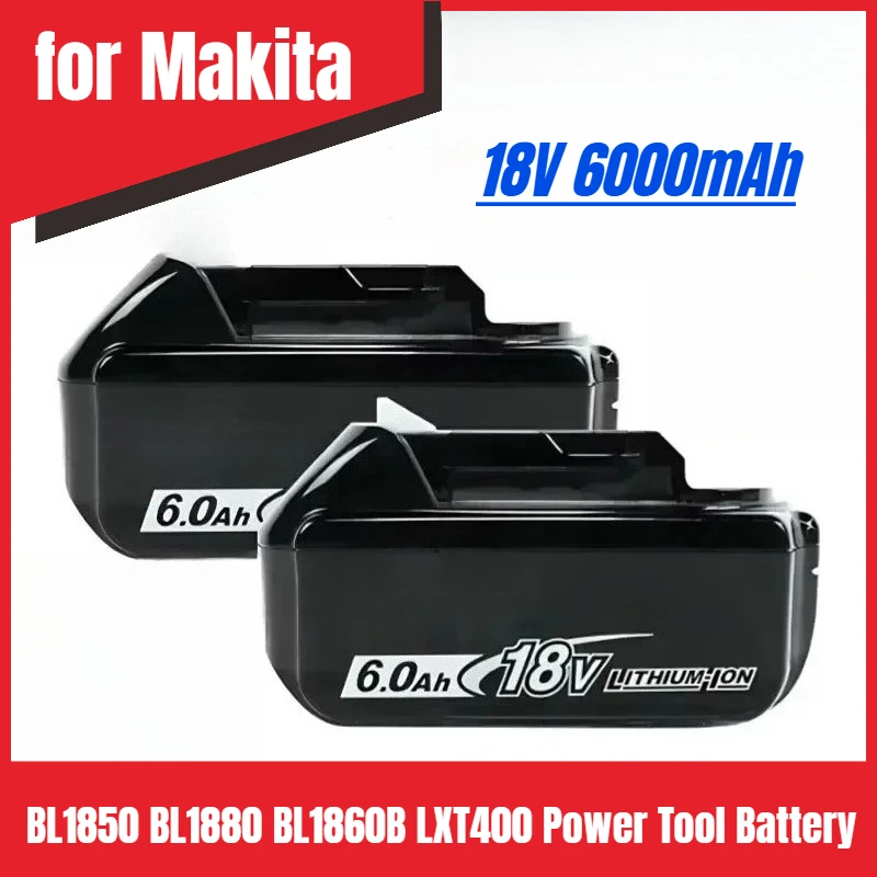 

18v 6000mAh Battery with Charger for Makita BL1850 BL1880 BL1860B LXT400 Power Tool Battery