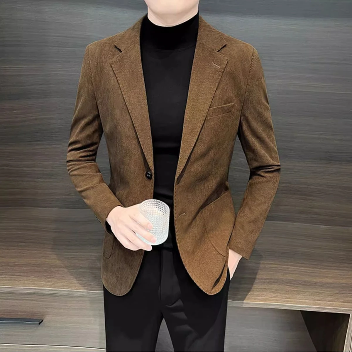 Blazers Winter Sales of Men\'s Jackets Slim Fit Corduroy Male Coats Cold High Quality Original Brands Clothing Fashion 2024 Y2k