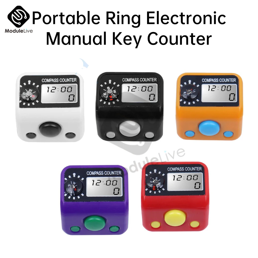 

Handheld Electronic Counter Resettable Finger Digital Bead Timer LCD Digit Display 5 Digit LCD Hand Tally Counter Clicker