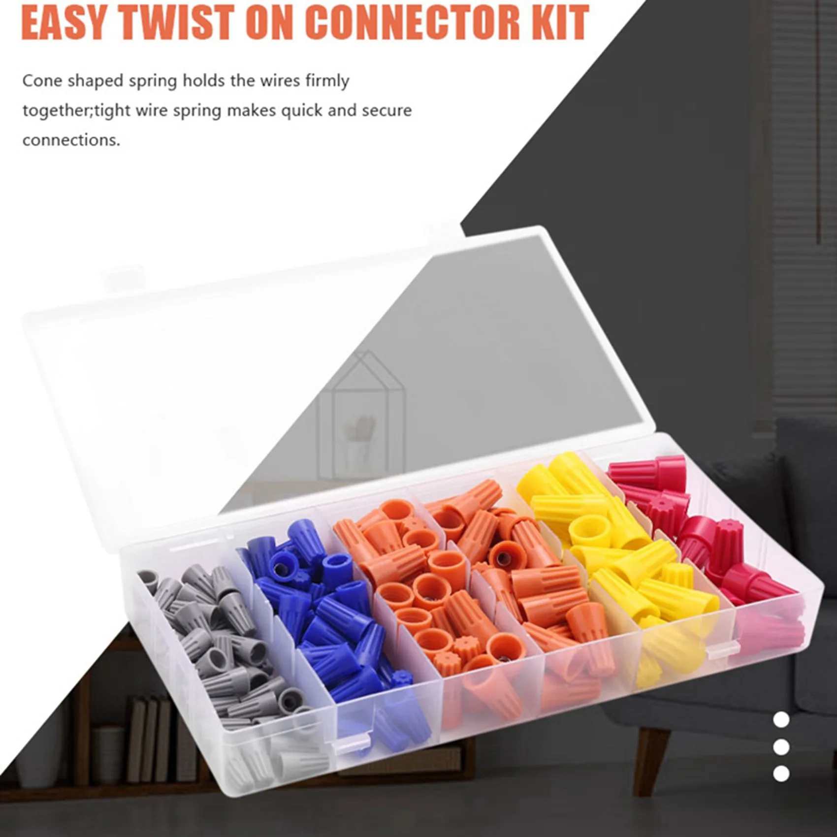 AB06 158Pcs 5 Colors Electrical Wire Connector Twist-On Screw Terminal Spring Inserted Nuts Caps Assortment Set