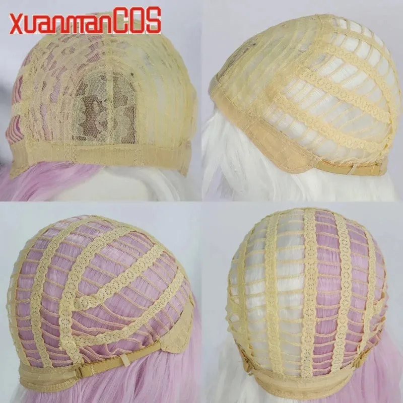 أنيمي بونغو الضالة الكلاب شعر مستعار تأثيري طويل أبيض أرجواني وردي الباروكات عالية الجودة مقاومة للحرارة الاصطناعية هالوين الملحقات