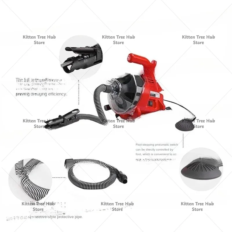 220V Electric Drain Cleaner - 19-28MM Sewer Pipe Dredging Machine 120W for Toilet & Kitchen Home Use
