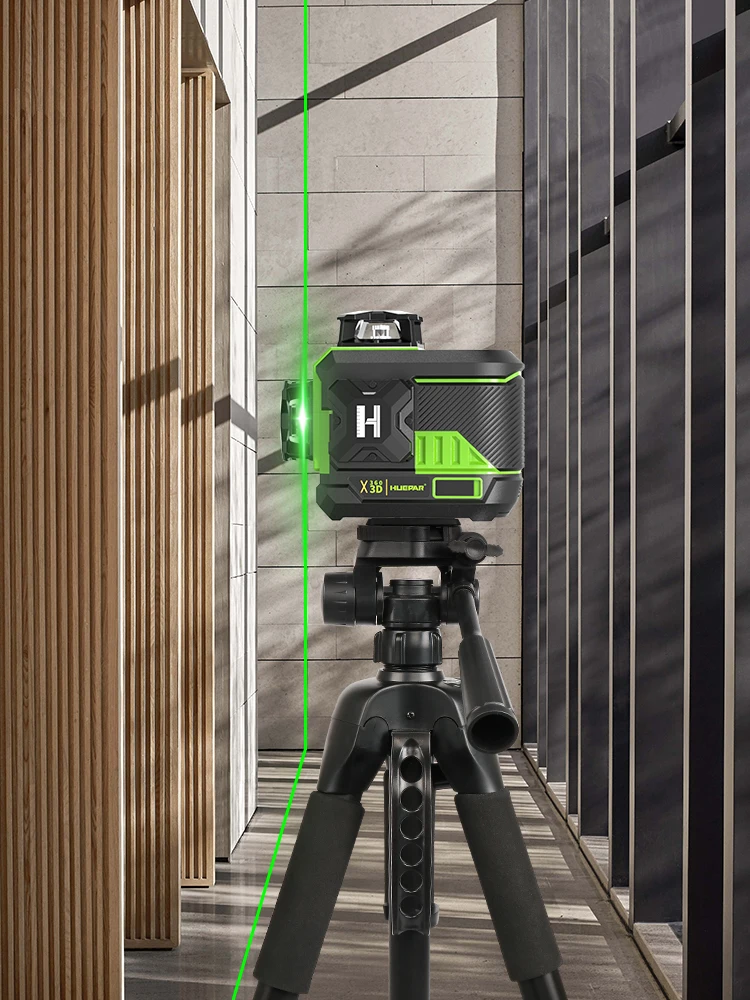 Huepar Z03CG 12 Linien Laser Level Green Cross Line Selbstnivellierende 2 Stück Li-Ionen-Batterien mit Bluetooth und Fernbedienung Laserwerkzeuge