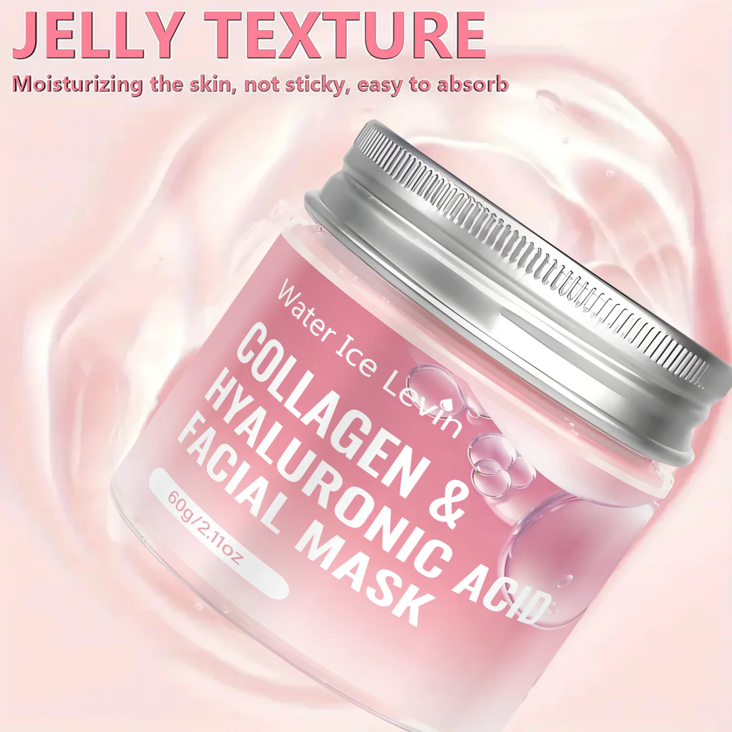 Collagen & Hyaluronic Acid Facial Mask – Firming Moisturizing Face Mask with Niacinamide, Anti Aging Skin Care – 60g