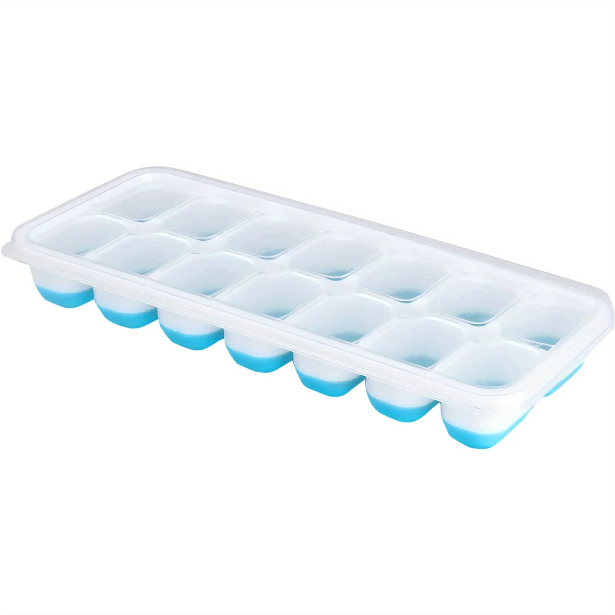 1pcs, Silicone Ice Cube Mold, Easy-Release & Flexible Mold With Spill-Resistant Removable Lid, Stackable Ice Trays With Covers