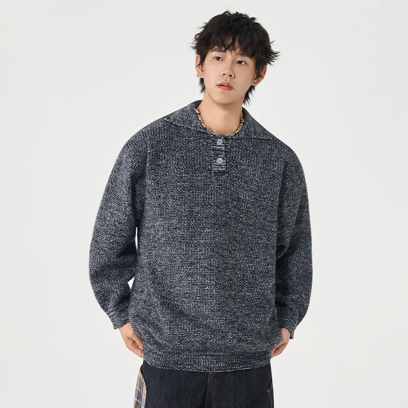 Men's Outdoor Fashionable Stylish Cool Pullover Sweater Comfortable Versatile in Winter Breathable and High-quality Warm Top