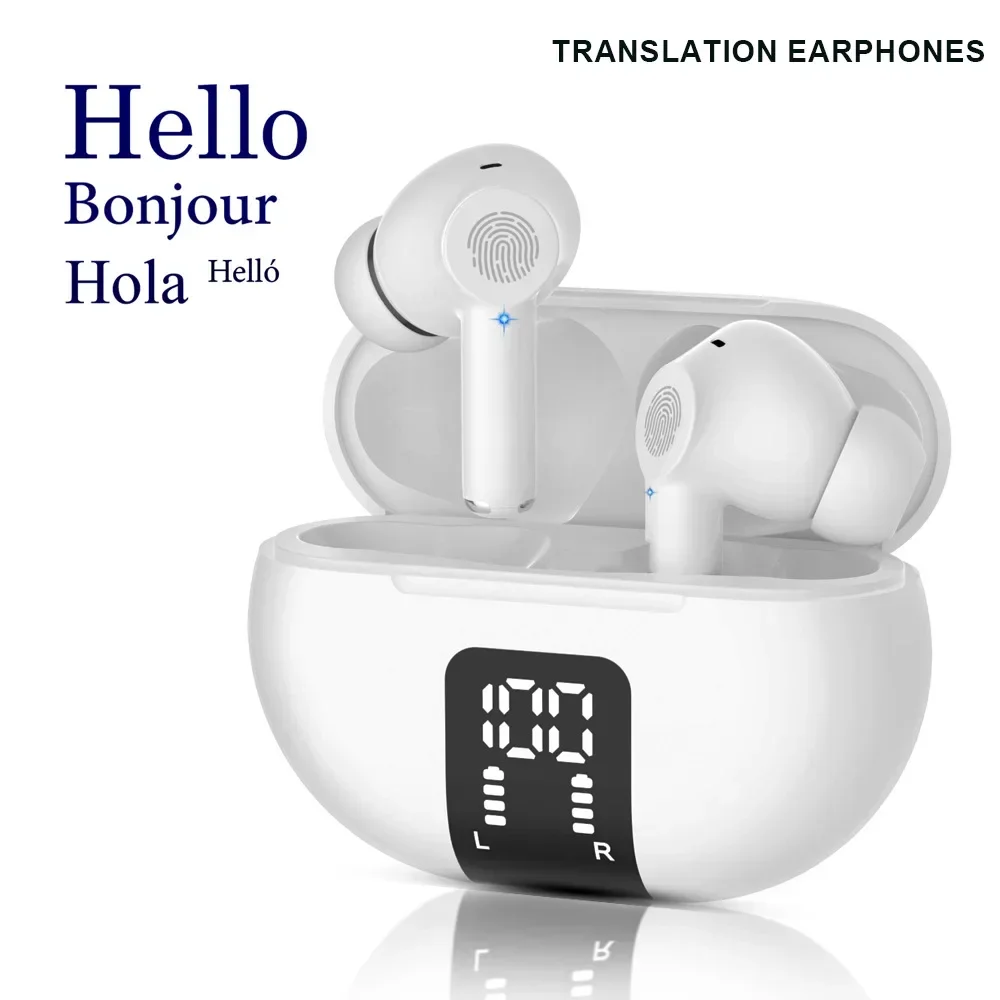 New Voice Translation Earbuds 100 Languages Translation Wireless Bluetooth V5.3+EDR dual microphone Earphone New