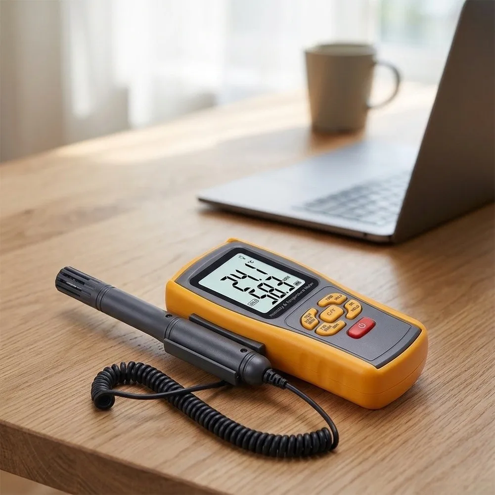 GM1361 Digital Thermo-Hygrometer With K-Type Thermocouple, Industrial Temperature Humidity Meter, -30°C To 1000°C Range, Dual