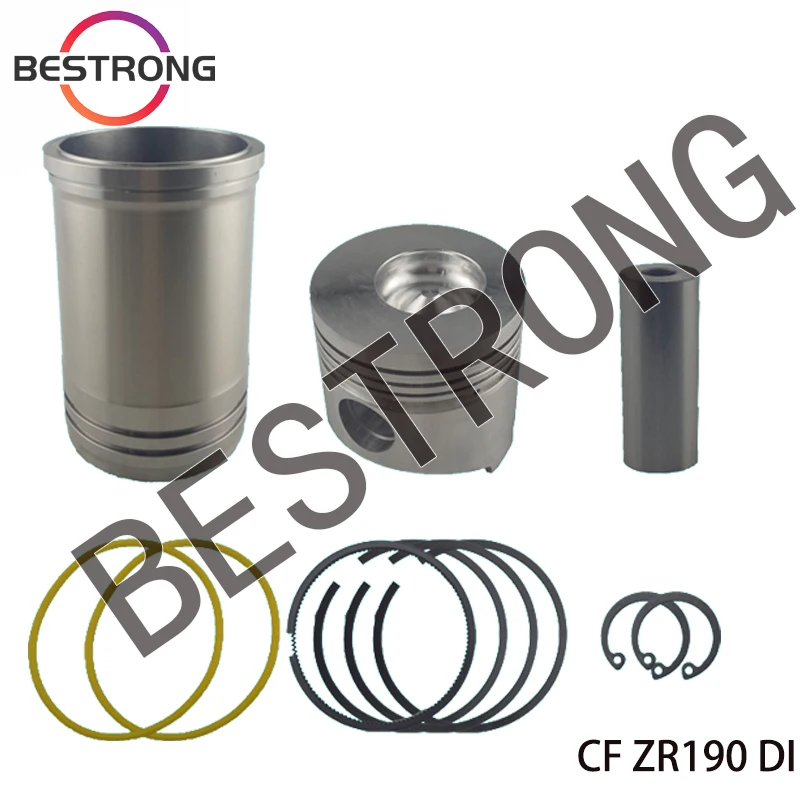 Overhaul Piston and Cylinder Liner Kit  For CF R185 ZR185 R190 ZR190 R192 ZR192 CFZ195 R195 Diesel Engine Spare Parts