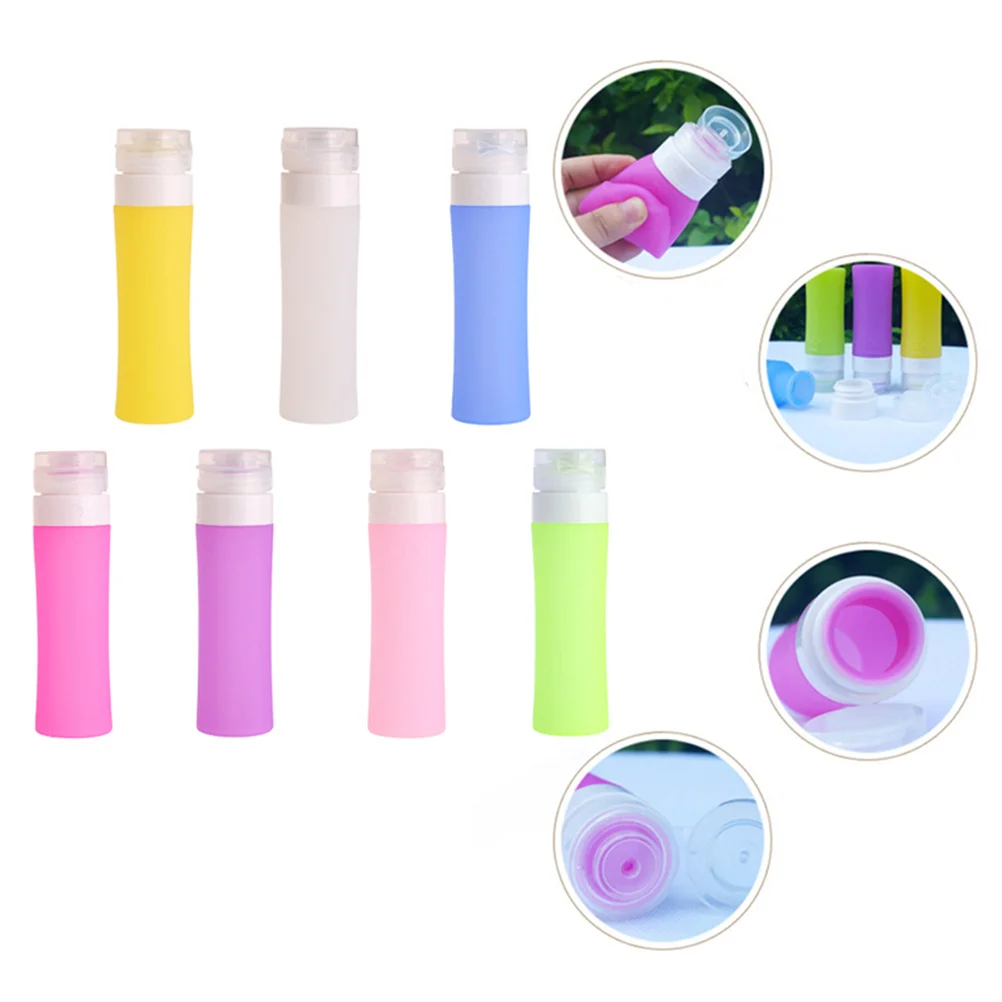 Silicone Travel Bottle 80ml Portable Refillable Leakproof Toiletries Liquid Container Soft Squeeze Bottle for Shampoo Shower Gel