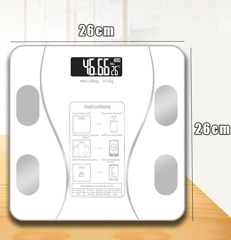 Digital Body Weight Scale Smart Wireless Fat Scale Bathroom Weight Scales for Body Composition Analyzer with Smartphone App