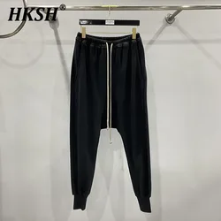 HKSH Spring Autumn New Men Tide Classic Thicken Cotton Fleece Harem Pants Sports Casual Dark Dark Chic Ins Vibe RO Style HK1394