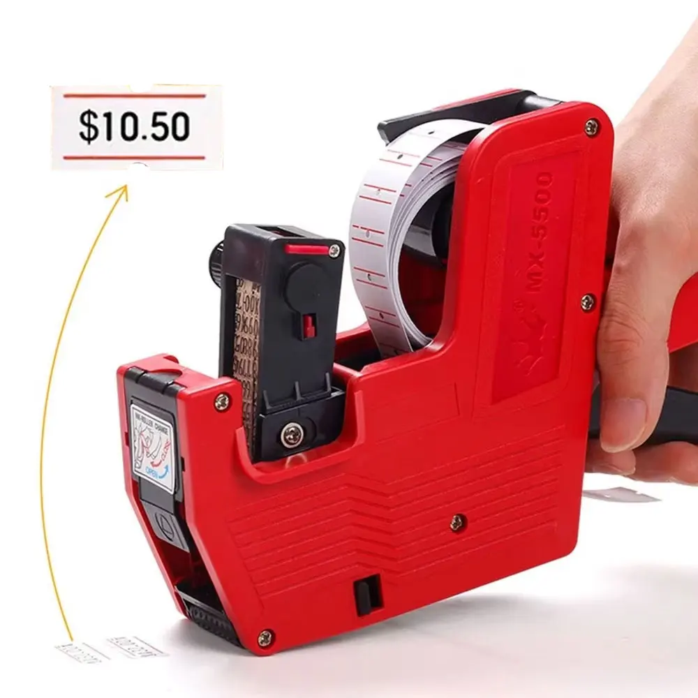 

MX-5500A Manual Pricing Labeler Kit with 5000 Label Stickers and 1 Ink, Digital Labeler for Retail Store, Grocery Store.